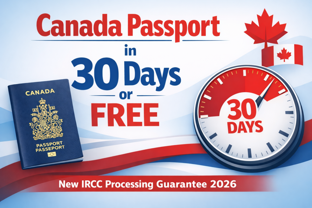 Canada passport processing 30 days or free IRCC guarantee